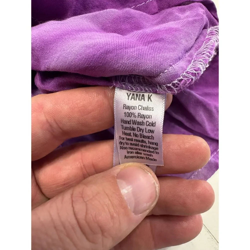 Yana K American Made T Shirt Top Purple Tie Dye Top Sz Small - Picture 6 of 6